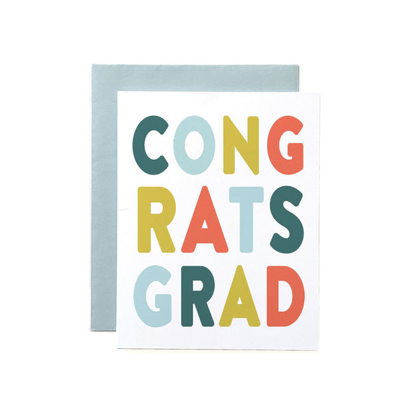 Congrats Grad Colorful Lettered Card - 1