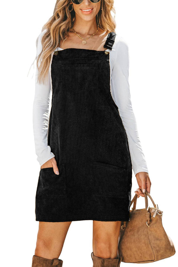 Alexis Front Pockets Corduroy Overall Dress
