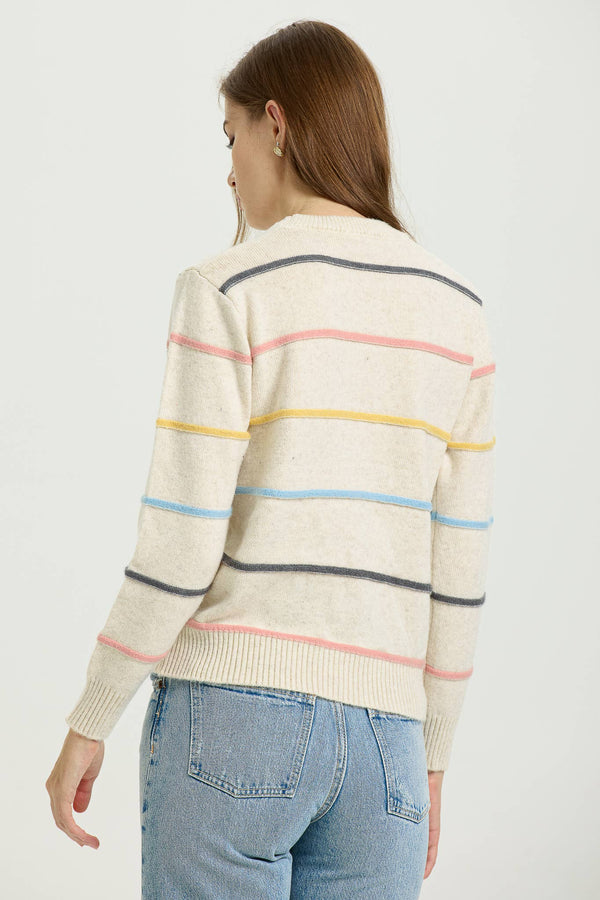 Pastel Striped Crewneck Sweater