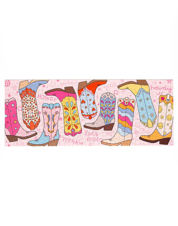 Cowgirl Boots - 400 Piece Panoramic Jigsaw Puzzle