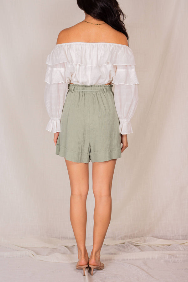 Gauze Cotton Shorts with Tassels