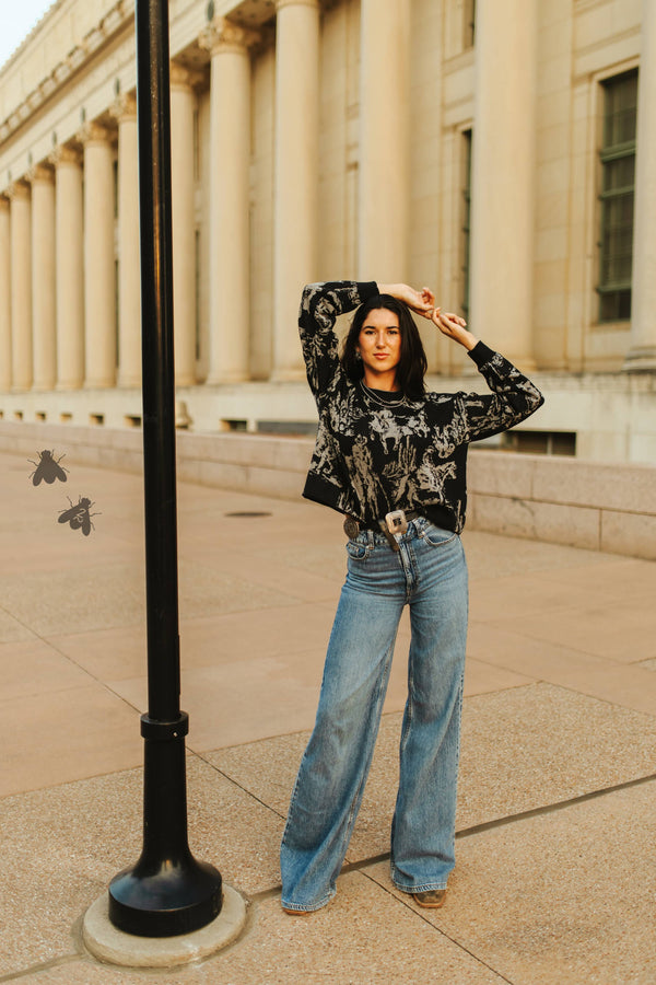 Rhinestone Cowboy Crop  Sweater