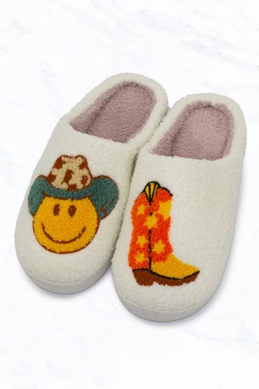 Western Smiley Slippers