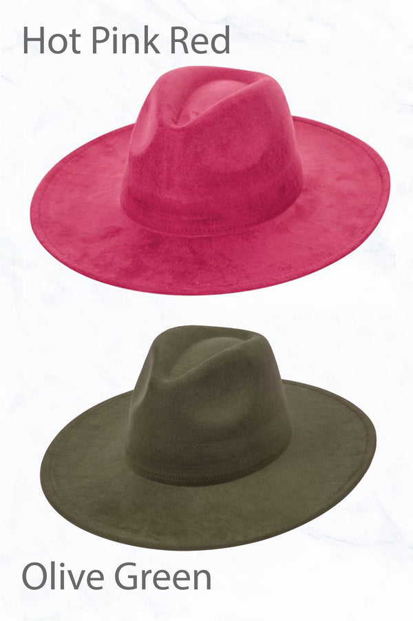 Suede Large Eaves Peach Top Fedora Hat