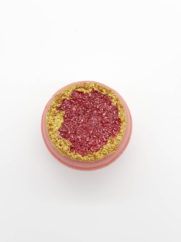Crystal Geode Bath Bomb - Ruby Red and Gold
