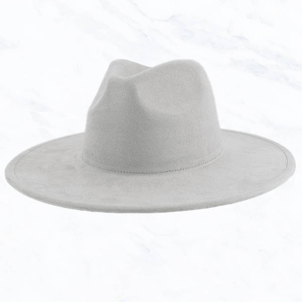 Suede Large Eaves Peach Top Fedora Hat