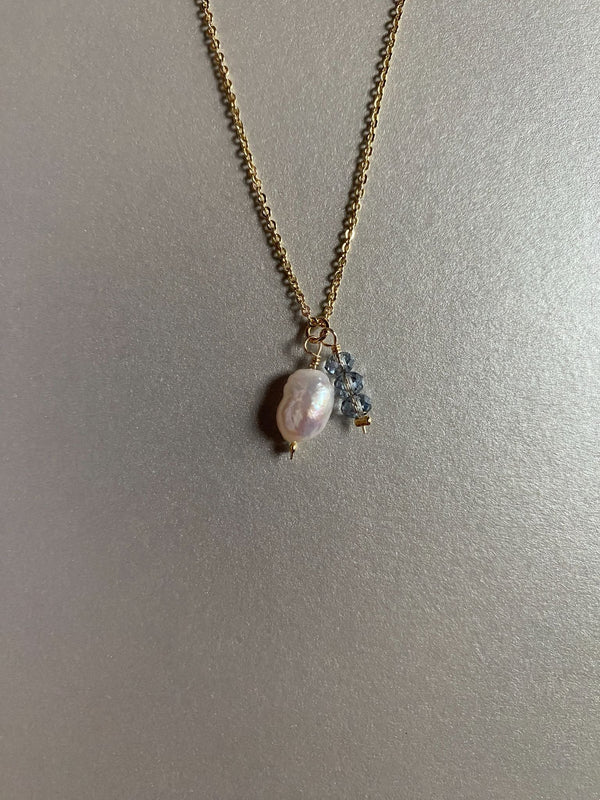 Elegant Dainty Pearl Pendant Chain Necklace - 2