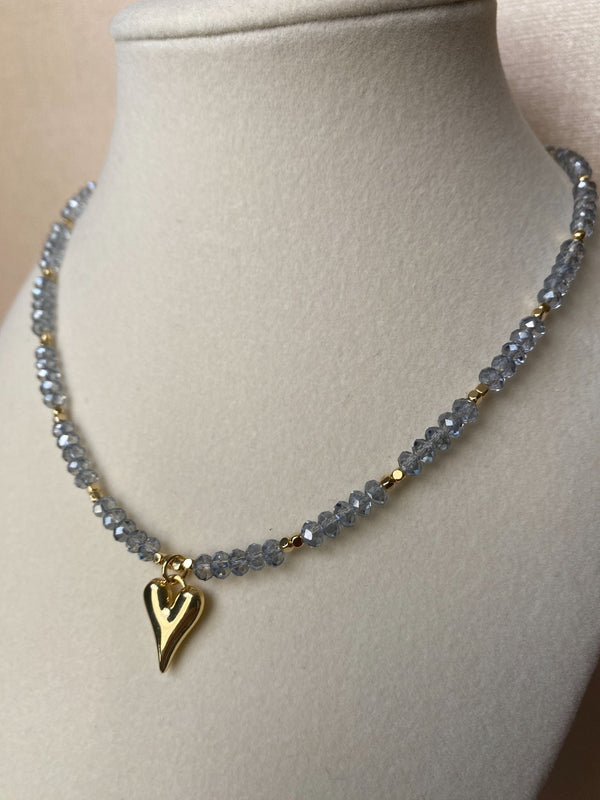 Gemstone Bead Necklace with Pendant - 5