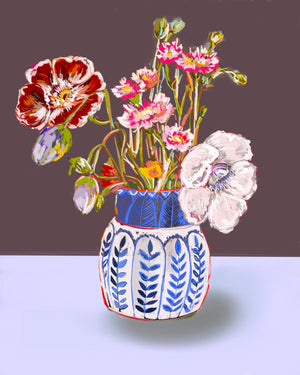 Flowers with Blue Pot - 1