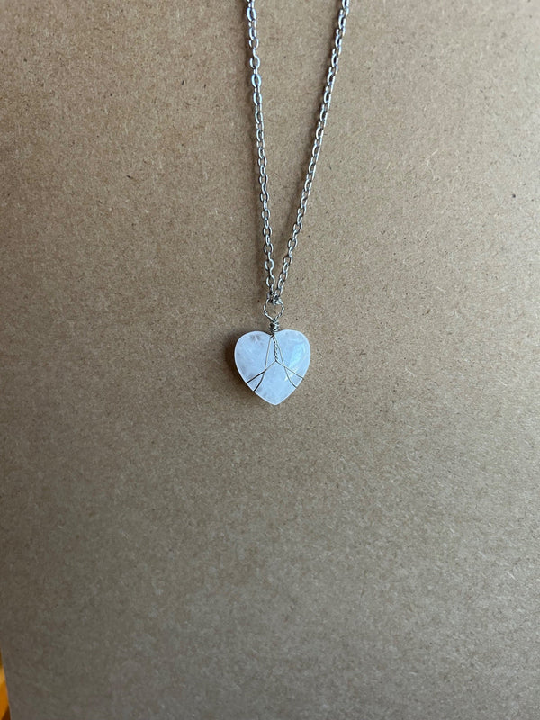 Wire-Wrapped Heart Necklace - 3