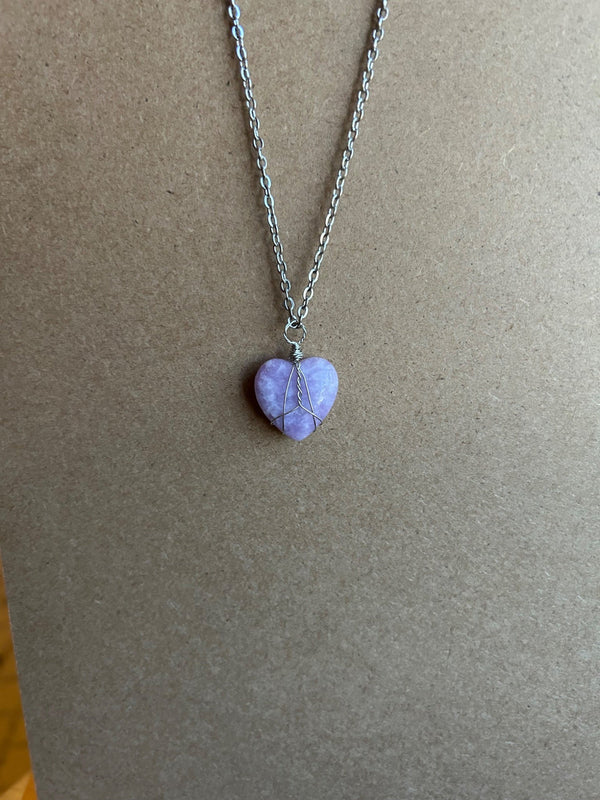 Wire-Wrapped Heart Necklace - 5