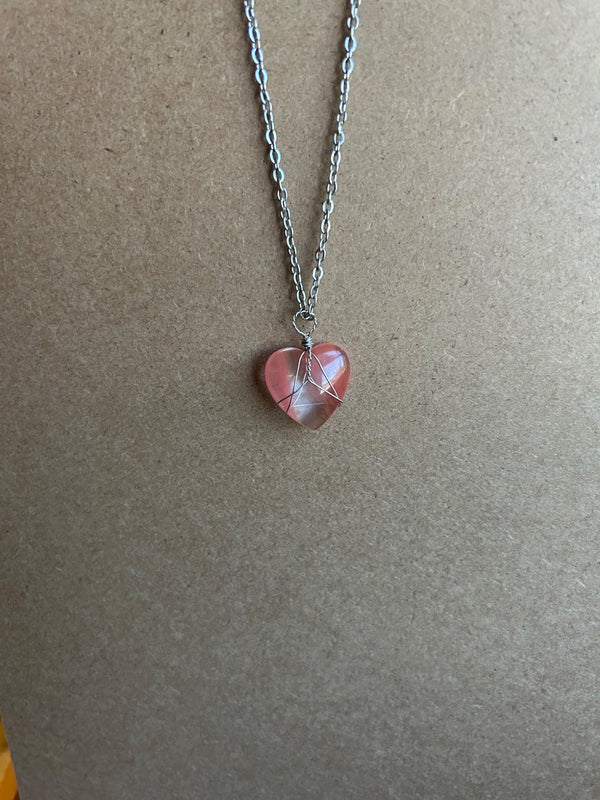 Wire-Wrapped Heart Necklace - 4