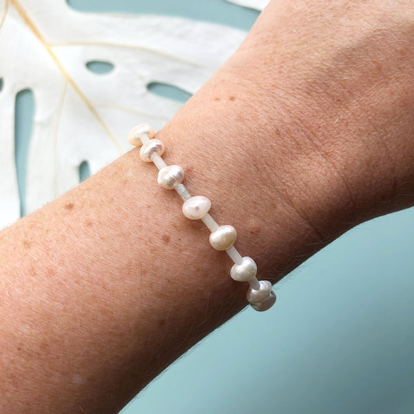 Beaded Pearl + Stone Bracelets - 3