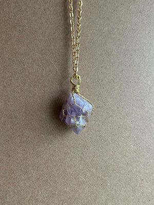 Amethyst crystal necklace  - 1