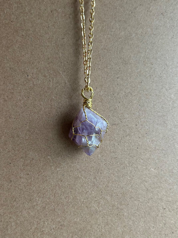 Amethyst crystal necklace  - 1