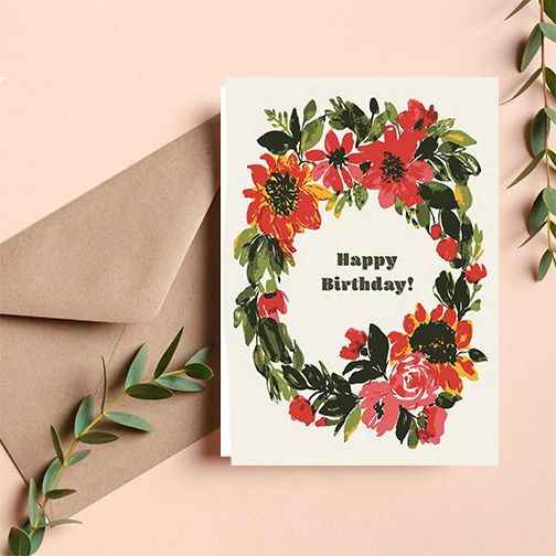 Summery flowers- greeting card - 1