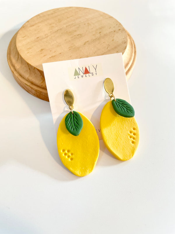 Yellow Lemon Earrings - 1