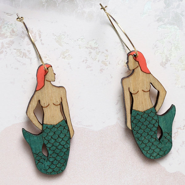 Mermaid Hoop Earrings - 1