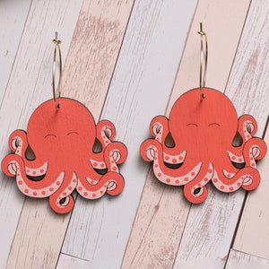 Octopus Hoop Earrings - 1