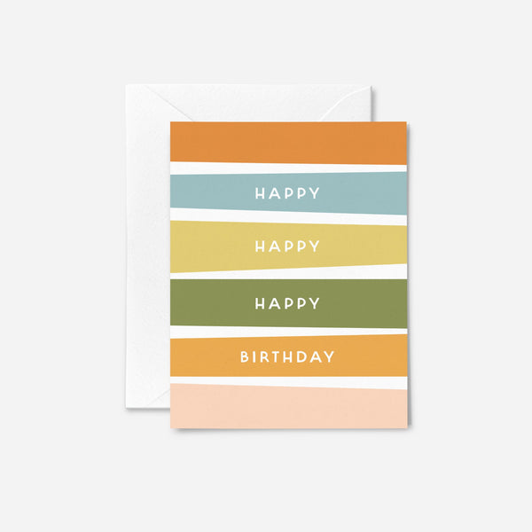 Multi Birthday Stripes Card - 1