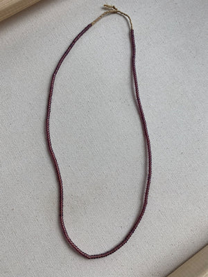 Purple glass beads layering necklace  - 1