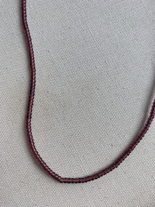 Purple glass beads layering necklace  - 2