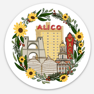 Waco Wreath Sticker - 1