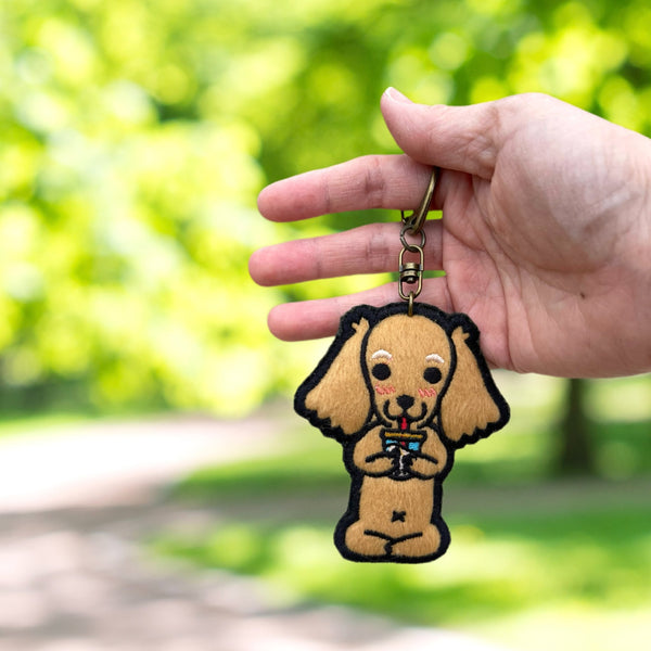 Doxie Boba Embroidery Keychain - 1