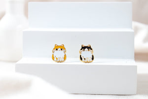 Catitude- Sit Up  Enamel Earrings - 1