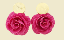 Rose Earrings-Banana Fiber - 1