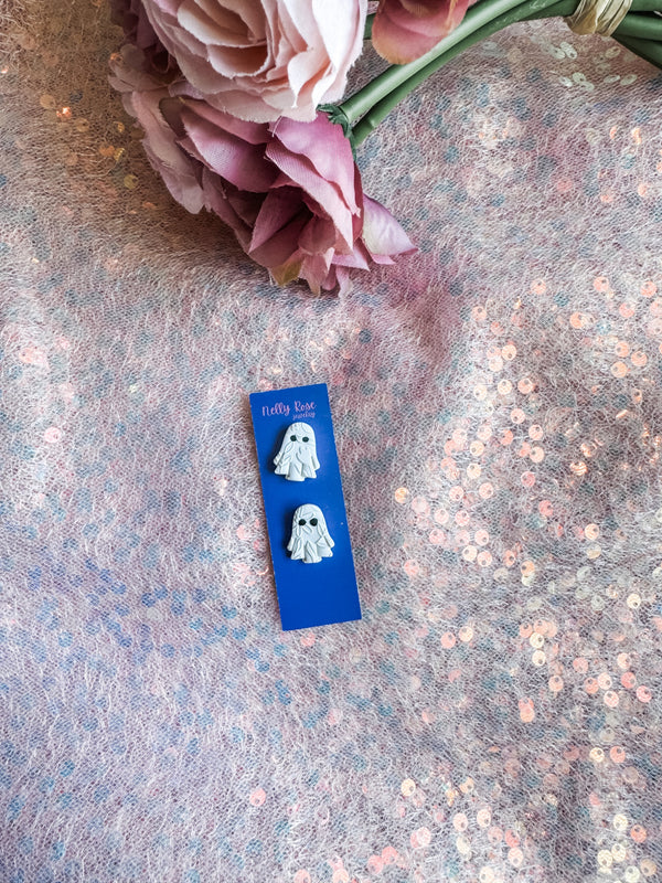 Ghost Stud Clay Earrings  - 2