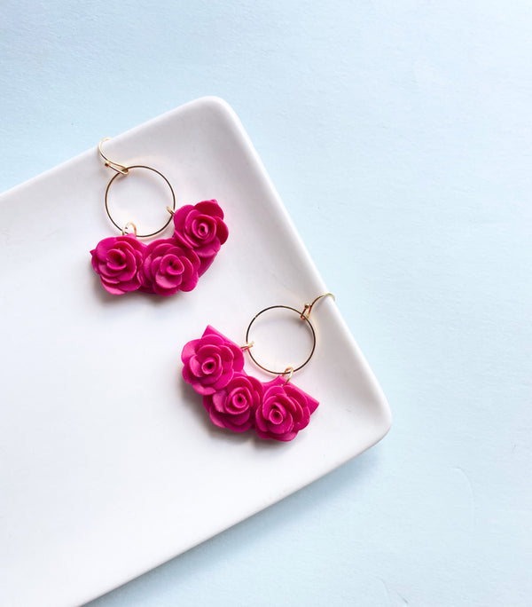 Rose Basket Earrings - 2