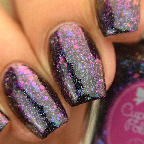 Aurora Borealis - Black Nail Polish - 2