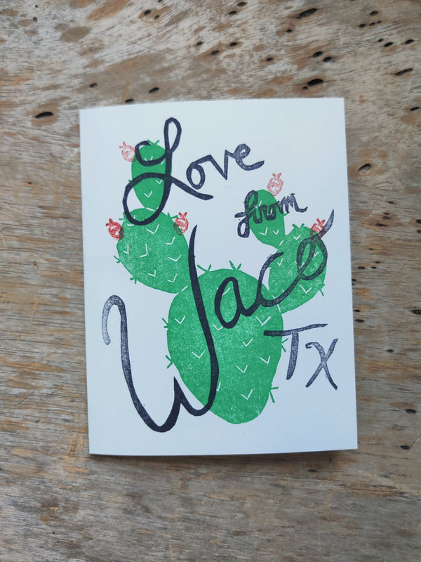 Love From Waco Stamped Greeting Card - 3