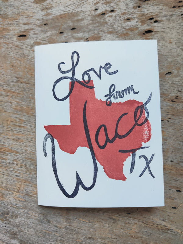 Love From Waco Stamped Greeting Card - 4