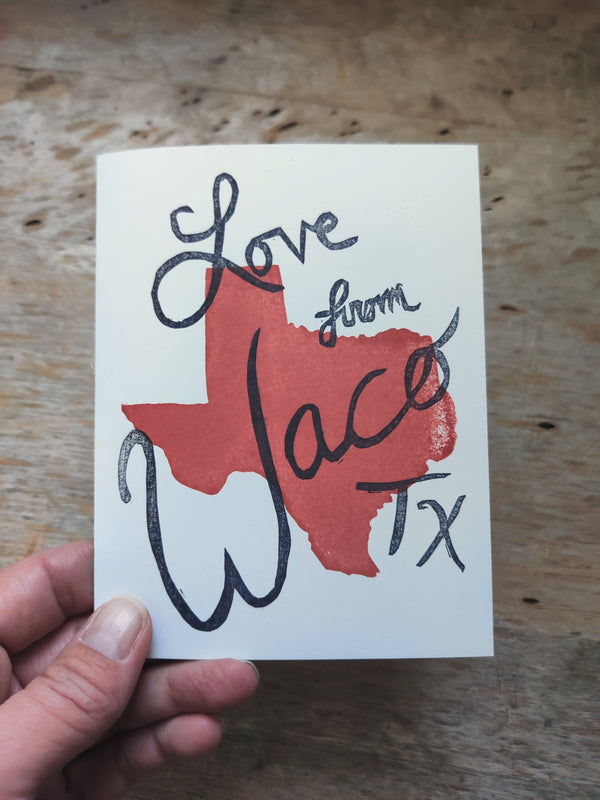 Love From Waco Stamped Greeting Card - 5