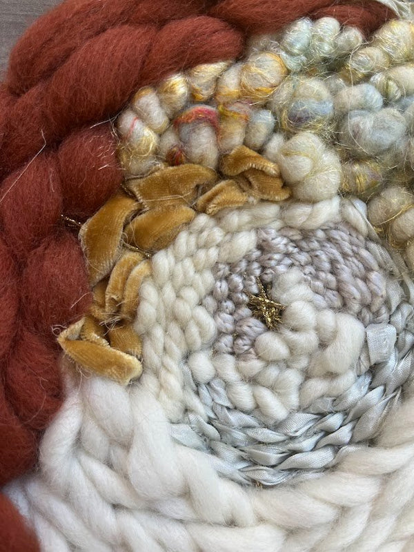 Autumn Meets Winter in a Fluffy Hoop Weaving - 2