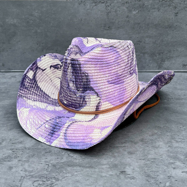 Sorority Marbled Straw Cowboy Hat - 1