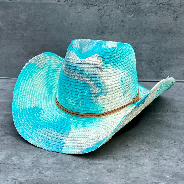 Sorority Marbled Straw Cowboy Hat - 2