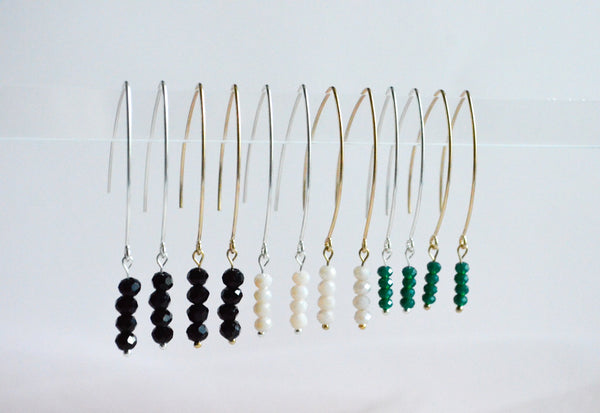 Dainty Beaded Drop Dangles - 1