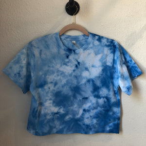 Dyed Boxy Cropped Tee  - Blue Sky - 1