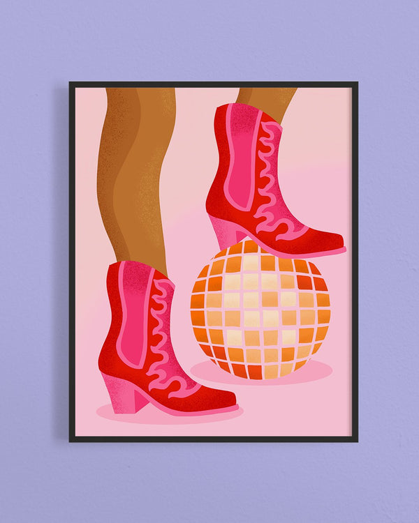 Disco Cowgirl Art Print - 1