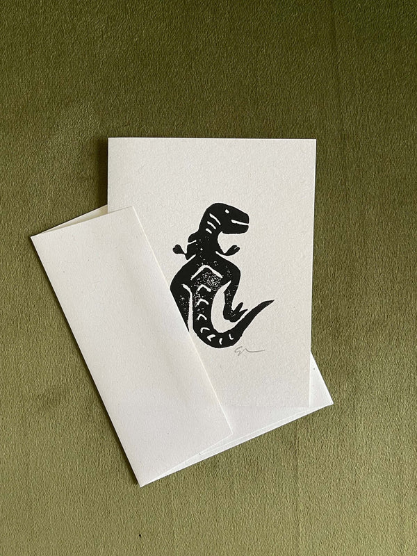 'T-Rex' Block Print Notecard - 2