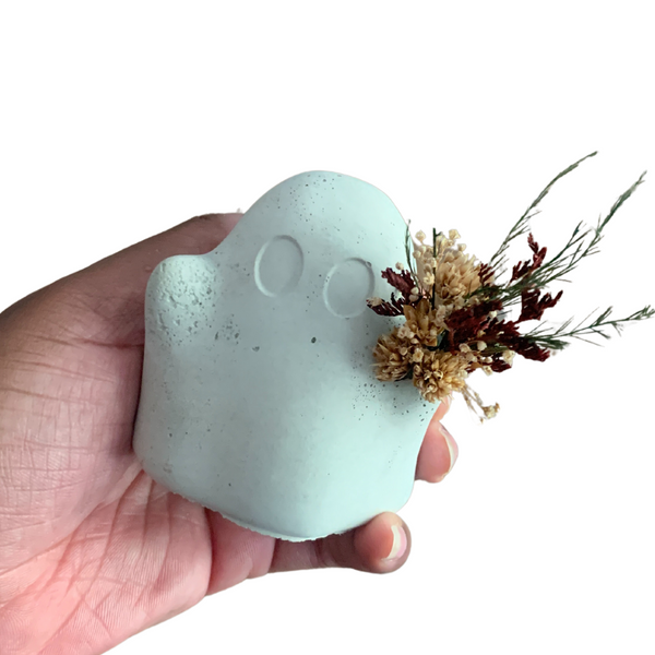 Concrete Ghost with Dried Floral Bouquet  - 2