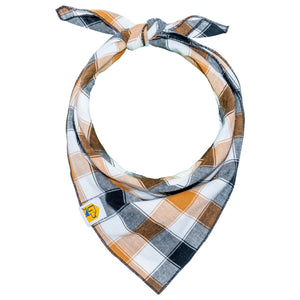 Large Autumnal Check Dog Bandana - 1