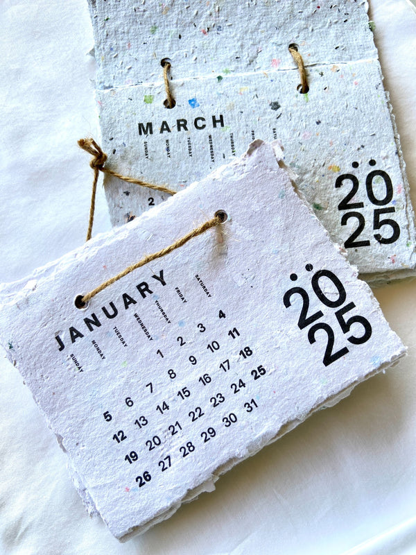 2025 Calendar on Plantable Handmade Paper - 2