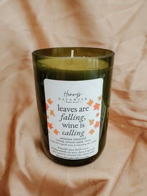 Fallin Leaves Autumn Vineyard Wine Bottle Candle - 1