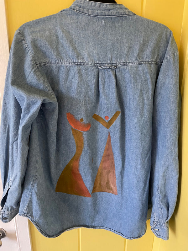 Female Figure Art- Hand Painted Denim Jacket - 1