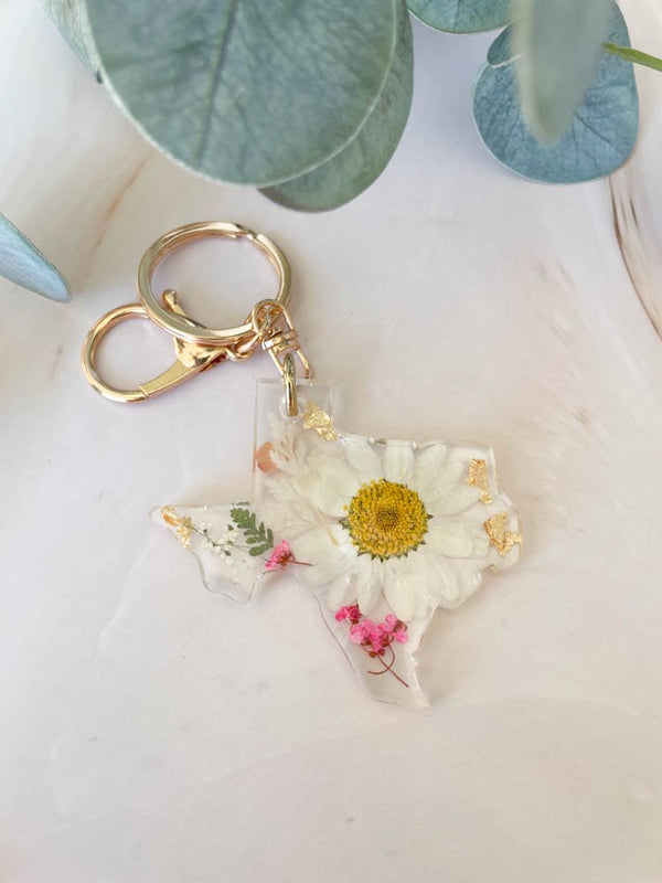 Pressed Flower Texas Keychain - 4