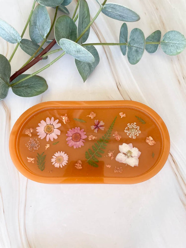 Boho Inspired Resin Floral Jewelry Tray - 6